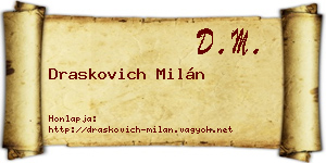 Draskovich Milán névjegykártya