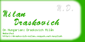 milan draskovich business card